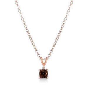 14k 925 Levian Strawberry Gold Necklace with Chocolate Quartz